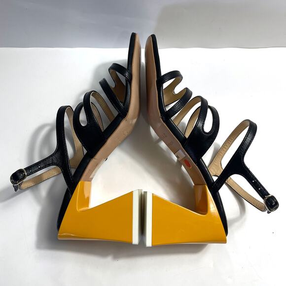ALOHAS NWOT Aubrey Strappy Yellow Block Heel Square Toe Sandal Size 37/6.5 - Picture 11 of 16